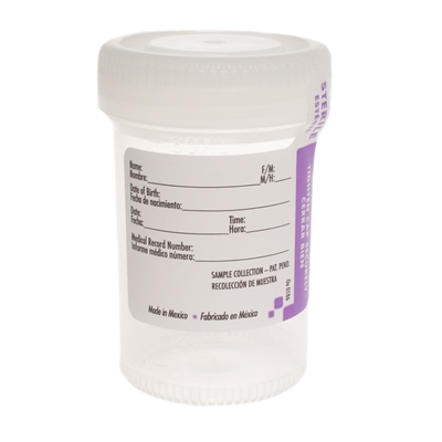 Urine Collection Cups with Patient I.D. Label