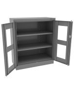 Clear View Storage Cabinets, Countertop, Medium Gray