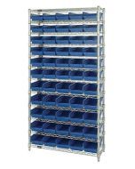 Wire Shelving Kits, 55 Preconfigured Storage Bins, Blue