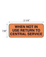 When not in use return to central service