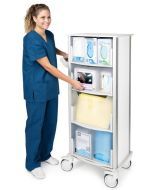 Mobile Isolation Station Cart with Ergonomic Push Handle 