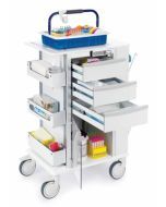 Electronic Programmable Locking Ergo Storage Cart with Tilt Bins & Locking Drawers