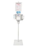 Hand Sanitizer Stand with Easy Change Sign Holder, Purell ES8 Dispenser, Mask & Tissue Brackets