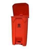 Biohazard 30 Gallon Step on Waste Container,  Red 