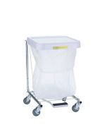 Short Plastic Lid Linen Hamper w/Foot Pedal