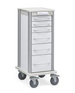 Narrow Supply Storage Cart - 6 Drawer, Tall