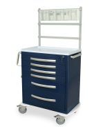 6 Drawer Lightweight Aluminum Anesthesia Cart - Key Lock