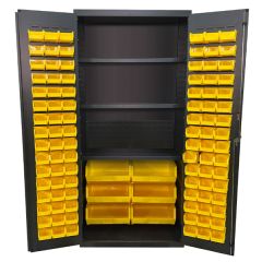 Storage Cabinet with 102 Preconfigured Storage Bins
