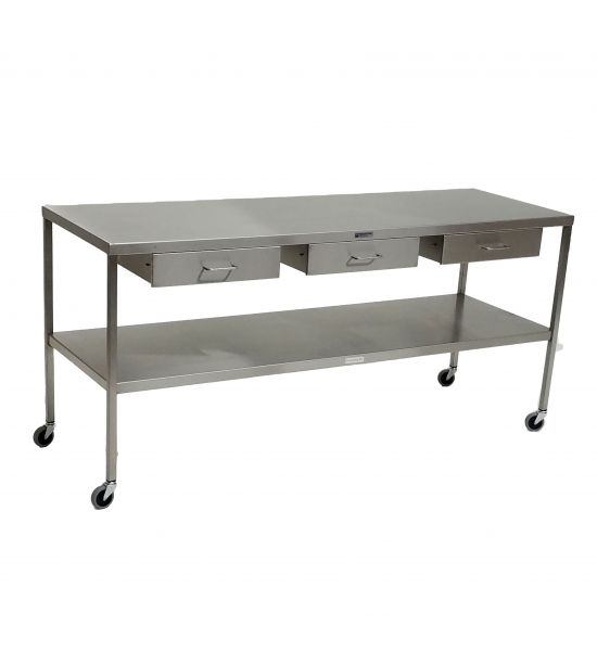 Surgery Instrument Tables With Drawers, Stainless Steel Work Table With Shelves And Drawers